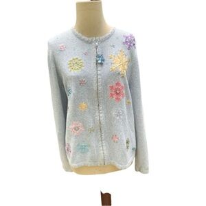 Frosty blue heather winter-ey sweater Cardigan